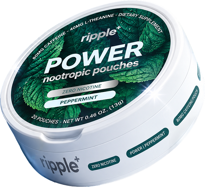 ripple+ Power peppermint nootropic pouch can